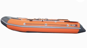 Надувная ПВХ лодка X-River Rocky 355 (оранжевый, серая фурнитура) + дублирование тканью ПВХ дна