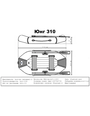 Лодка ПВХ Юнг 310