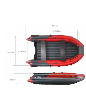 Лодка ПВХ Риф SKAT TRITON 400NDFi с интегрированным фальшбортом