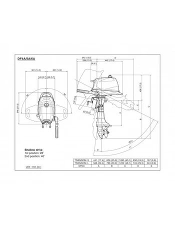 Лодочный мотор 4Т Suzuki DF 5 AS