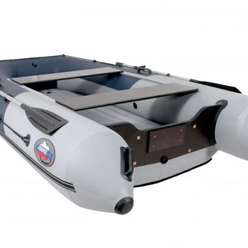 Лодка Grouper GR 335W (кокпит 80 см) НДНД (серо - синий) модель 2025 г - min