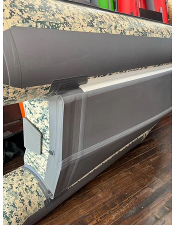 Надувная ПВХ лодка X-River Rocky 375 (пиксель, черная фурнитура) + дублирование тканью ПВХ дна