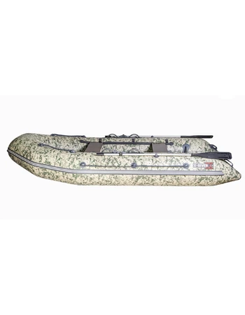 Надувная ПВХ лодка X-River Rocky 375 (пиксель, черная фурнитура) + дублирование тканью ПВХ дна