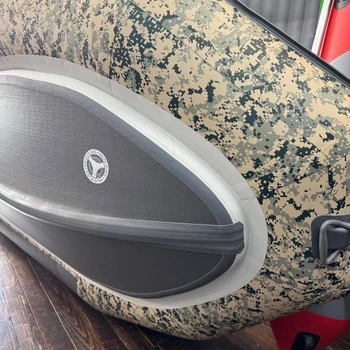 Надувная ПВХ лодка X-River Rocky 375 (пиксель, черная фурнитура) + дублирование тканью ПВХ дна - min