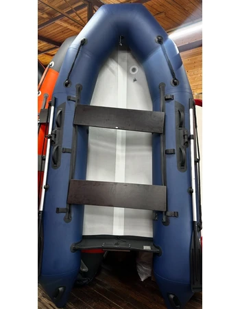 Надувная ПВХ лодка X-River Rocky 335 (синий, черная фурнитура) + дублирование тканью ПВХ дна