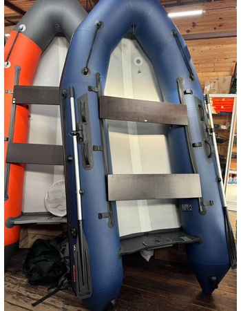 Надувная ПВХ лодка X-River Rocky 335 (синий, черная фурнитура) + дублирование тканью ПВХ дна