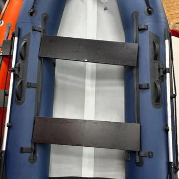 Надувная ПВХ лодка X-River Rocky 335 (синий, черная фурнитура) + дублирование тканью ПВХ дна - min