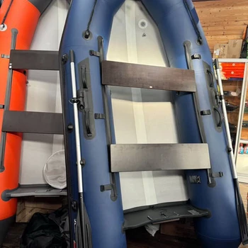 Надувная ПВХ лодка X-River Rocky 335 (синий, черная фурнитура) + дублирование тканью ПВХ дна - min
