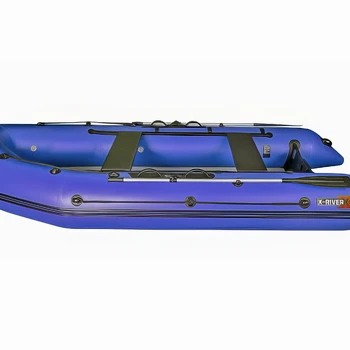 Надувная ПВХ лодка X-River Rocky 335 (синий, черная фурнитура) + дублирование тканью ПВХ дна - min