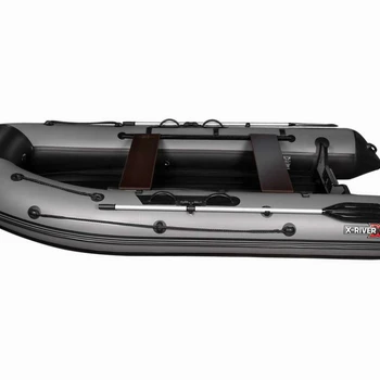 Надувная ПВХ лодка X-River Agent 360 НДНД (серо-белая , серая фурнитура) - min