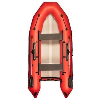 Надувная ПВХ лодка X-River Rocky 335 (красный , серая фурнитура) + дублирование тканью ПВХ дна - min