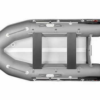 Надувная ПВХ лодка X-River Rocky 335 (оранжевый, серая фурнитура) + дублирование тканью ПВХ дна - min
