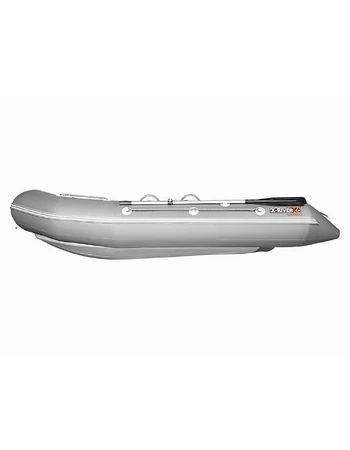 Надувная ПВХ лодка X-River Rocky 335 (серый, белая фурнитура) + дублирование тканью ПВХ дна