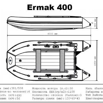 Лодка ПВХ Ermak (Ермак) 400 НДНД - min