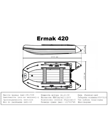 Лодка ПВХ Ermak (Ермак) 420 НДНД