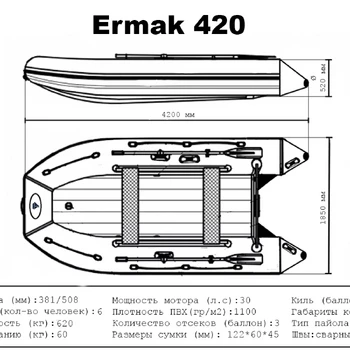 Лодка ПВХ Ermak (Ермак) 420 НДНД - min