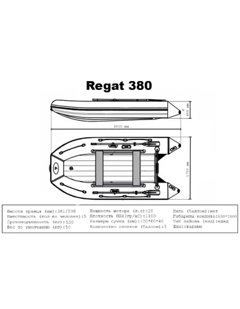 Лодка ПВХ Regat (Регат) 380